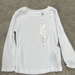 Long-Sleeve White Waffle Shirt Size 3T New With Tags